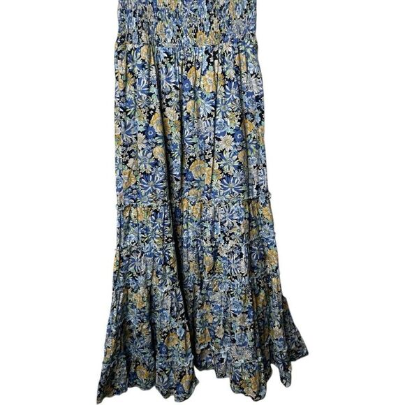 Heartloom Revolve Mina Dress Indigo Size XS Blue Off Shoulder Smocked Tiered - Picture 11 of 13